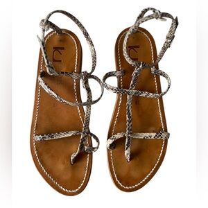 K.Jacques snakeskin gladiator Strappy Sandals